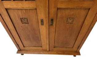 Arts & Crafts Art Nouveau Bookcase with Beveled Glass, 1900s